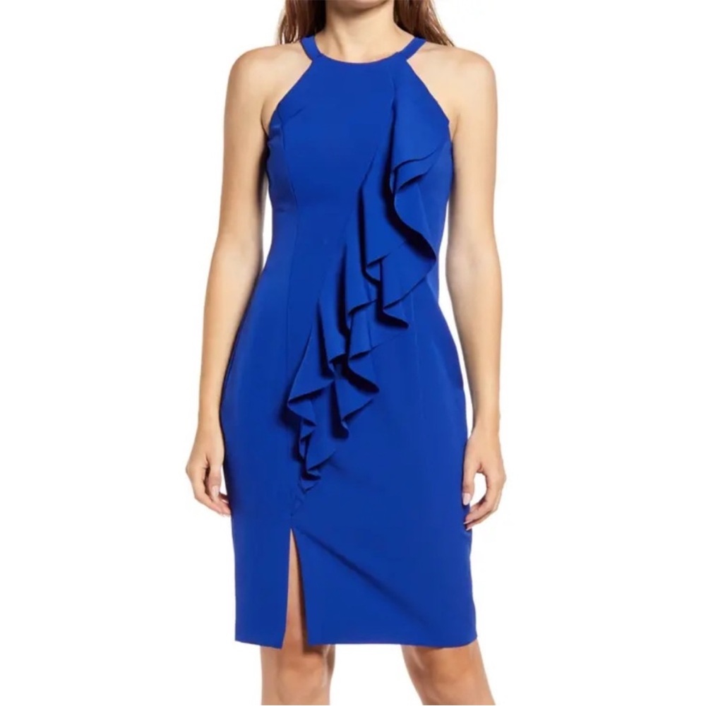 VINCE CAMUTO Halter Neck‎ Laguna Crepe Body-Con Dress Size 16 NWT